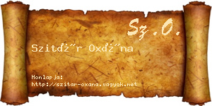 Szitár Oxána névjegykártya